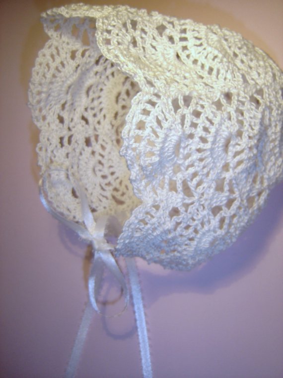 Bonnet Made To Order Crochet Heirloom Christening Or Baptism Baby Bonnet Newborn/doll 0-3 Months More Colors Available